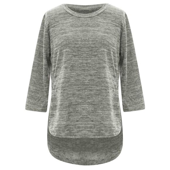 Gray Loose Fit Plus Size Hi-Lo Top - Picture 6 of 8
